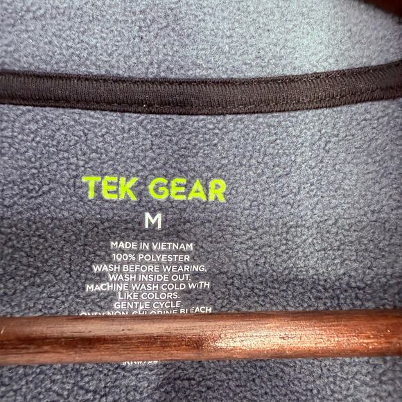 Tekgear Front Zip Fleece Jacket Gray Mens Medium NWT Fall Lightweight Outerwear - Picture 4 of 4